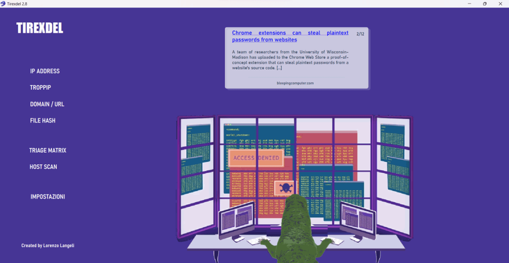 Figure 11. Tirexdel main screen