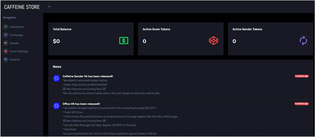 Caffeine Phishing-as-a-Service Platform