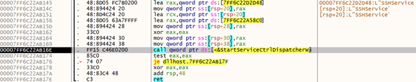 Attempt to start the “SSHService” service