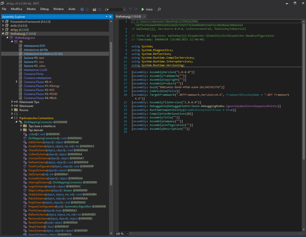 Sample analysis with DnSpy